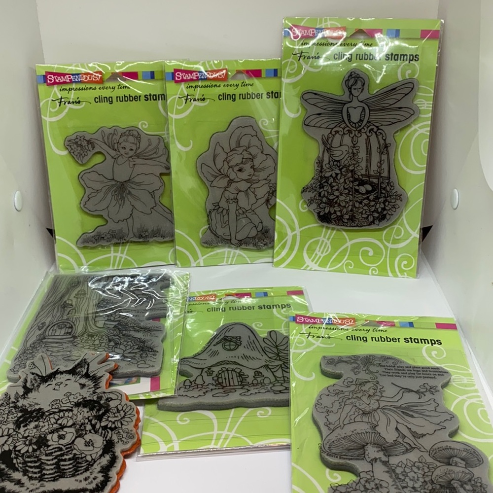 Lot of Stampendous cling rubber fairy stamps